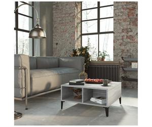 Coffee Table Grey Sonoma 60x60x30 cm Engineered Wood 2-Shelf Modern Square Small