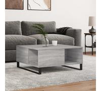 Coffee Table Grey Sonoma 80x80x36.5 cm Engineered Wood Top Metal Legs Sturdy MDF