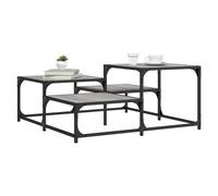 Coffee Table Grey Sonoma 87.5x87.5x40cm Square Tier Engineered Wood Metal Frame