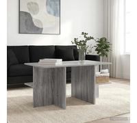 Coffee table Grey Sonoma 87x50x45 cm Engineered Wood 2 Shelves Modern Storage UK