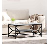 Coffee Table Grey Sonoma 90x50x40cm Engineered Wood Top Steel Legs Modern Matte
