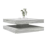 Coffee table Grey Sonoma 90x90x34.5 cm Engineered Wood 360° Rotatable Top Shelf