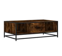 vidaXL Coffee Table Smoked Oak 100x57x35 cm Engineered Wood and Metal, Brown