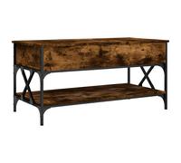 Coffee Table Black Oak 100x50x50 cm Engineered Wood Lift-Top Metal Frame 1-Shelf