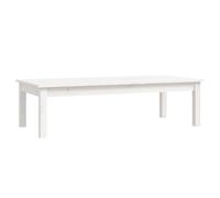 Coffee Table Solid Pinewood White 110x50x30 cm Rustic Minimalist Design Handmade