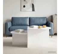 Coffee Table High Gloss White 100x50x40 cm Engineered Wood Modern Storage Shelf