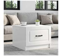 Coffee Table High Gloss White 49x50x37 cm Engineered Wood Vintage Drawer Storage