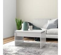Coffee Table High Gloss White 68x50x38cm Engineered Wood Sturdy For Small Homes
