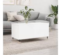 Coffee table high gloss white 90x44.5x45cm lift-top engineered wood metal legs.