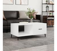 Coffee Table High Gloss White 90x50x40 cm Engineered Wood Berkfield Home White One Size