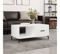 Coffee Table High Gloss White 90x50x40 cm Engineered Wood Berkfield Home White One Size