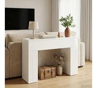 Coffee Table High Gloss White Made of Wood Material 102 x 35 x 75 cm, Rectangular Side Table with Storage Space, Narrow Hallway Table for Living Room, Bedroom, Office, Modern Storage Table