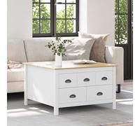 vidaXL Coffee Table HILL White and Honey Brown 79.5 x 79.5 x 49 cm