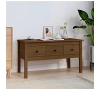 Coffee Table Honey Brown Solid Pinewood 102x49x55 cm Rustic Storage Drawers Low