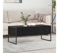 Coffee Table Industrial Black Oak 100x46x40 cm Engineered Wood 2-Drawer Storage
