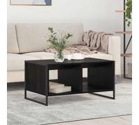 Coffee Table Industrial Black Oak 80x50x40cm Engineered Wood 2-Tier Storage Unit