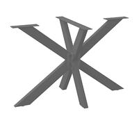 Coffee Table Leg Black Powder-Coated Steel 120x68x72-73cm Spider Shape Levelers