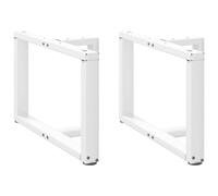 Coffee Table Legs 2pc T-Shaped White Powder-Coated Steel 60x25x(42-43)cm with M5