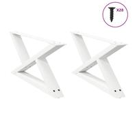 (white, 70 x (30-31.3) cm) vidaXL Coffee Table Legs 2 pcs Black 60x(30-31.3) cm Steel