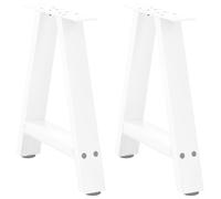 Coffee Table Legs A-Shape Powder-Coated Steel White 38x(42-43)cm Adjustable 2pcs