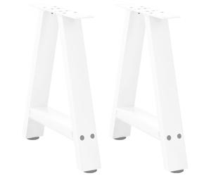 Coffee Table Legs A-Shape Powder-Coated Steel White 38x(42-43)cm Adjustable 2pcs