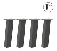 Coffee table legs Anthracite 30cm Powder-coated Steel 80x80mm Bracket with pads