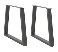 Coffee Table Legs Anthracite Powder-Coated Steel 50x(42-43.3) cm V-Shape Adj Lev