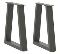 Coffee Table Legs Anthracite Powder-Coated Steel 50x(42-43.3)cm V-Shape Leveller