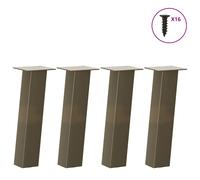 Coffee Table Legs Black 30cm Powder-Coated Steel Square 4pcs with Pads Incl.