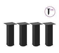 Coffee Table Legs Black Powder-Coated Steel 30-32cm Adjustable 4pcs Anti-Scratch