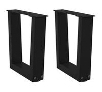 Coffee Table Legs Black Powder-Coated Steel 40x(30-31.3)cm V-Shape Pair Set