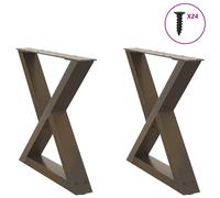(natural, 60 x (42-43.3) cm) vidaXL Coffee Table Legs 2 pcs White 38x(42-43.3) cm Steel