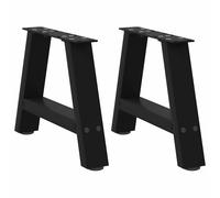 Coffee Table Legs Black Powder-Coated Steel A-Shaped 30x(30-31)cm 2pcs adj feet