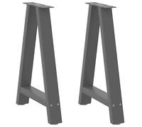 Coffee Table Legs Black Powder-Coated Steel A-Shaped 60x(72-73) cm Adj Feet 2pcs