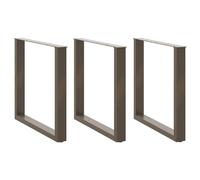 Coffee Table Legs Black Powder-Coated Steel U-Shaped 30x30-31cm Set Adjustable