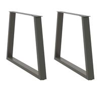 vidaXL Dining Table Legs V-Shape 2 pcs Anthracite 90x(72-73.3) cm Steel - Black, Black