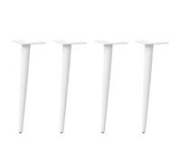 vidaXL Coffee Table Legs Conical Shape 4 pcs White 30-31 cm Steel