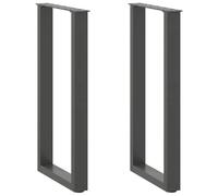 vidaXL Console Table Legs U-Shaped 2 pcs Black 28x(72-73) cm Steel