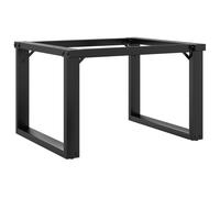 vidaXL Black Powder-Coated Steel O-Frame Coffee Table Legs, 60x40x38 cm, Easy-Install DIY Desk Legs