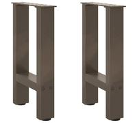 Coffee Table Legs Powder-Coated Steel Black 28x43cm Square Adjustable Pair w/ M5