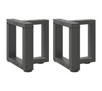 Coffee Table Legs T-Shaped Anthracite Powder-Coated Steel 30x25x(30-31)cm Pair.