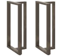 Coffee Table Legs T-Shaped Black Powder-Coated Steel 60x35x(110-111)cm Pair Feet