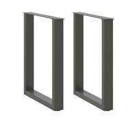 vidaXL Dining Table Legs U-Shaped 2 pcs Anthracite 70x(72-73) cm Steel - Black, Black