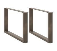 Coffee Table Legs U-Shape Powder-Coated Steel Black 60x(42-43)cm Pair Heavy Duty