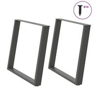 vidaXL Dining Table Legs U-Shaped 2 pcs Anthracite 100x(72-73) cm Steel