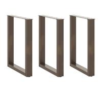 Coffee Table Legs U-Shaped Black Powder-Coated Steel 30 x (30-31) cm Adjustable