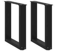 Coffee Table Legs U-Shaped Black Powder-Coated Steel 38x(42-43)cm 2pc Adjustable