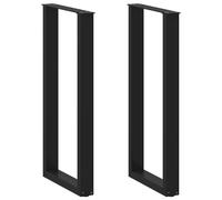 Coffee Table Legs U-Shaped Black Powder-Coated Steel 40x(100-101)cm Pair (2pcs)
