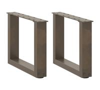 Coffee Table Legs U-Shaped Black Powder-Coated Steel 40x30-31cm Pair Adjustable