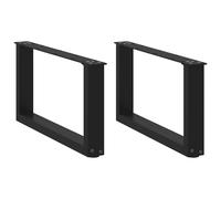 Coffee Table Legs U-Shaped Black Powder-Coated Steel 70x(30-31)cm 2pcs Adjusters